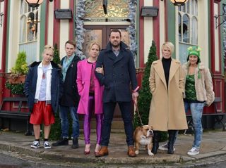 Mick Carter in front of the Queen Vic