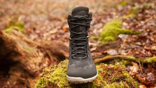 Vivo Barefoot Tracker II boot in an autumnal wood