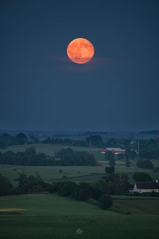 Adrien Mauduit captured this photo of the waning gibbous moon over Esterhøj, Denmark, on June 10, one day after the Strawberry Moon was at its fullest.