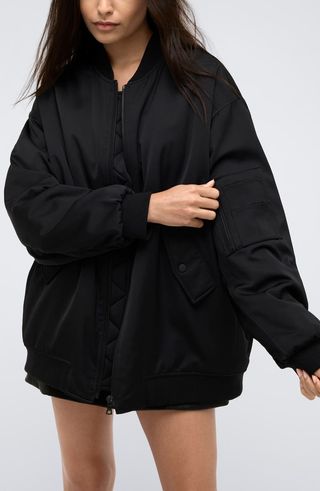 Oversize Satin Bomber Jacket