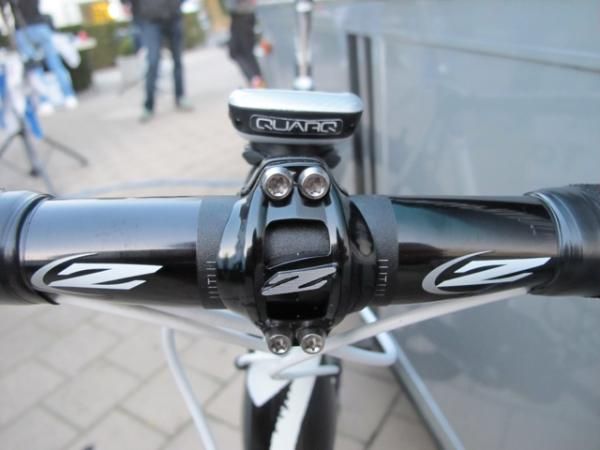 Torx-head titanium bolts on Tom Boonen's (Omega Pharma-Quick Step) Zipp Service Course SL stem.