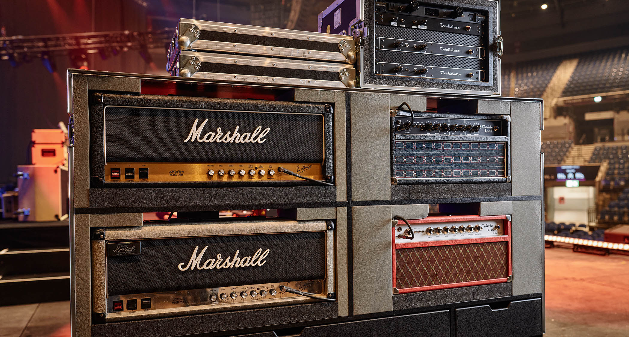 Just a few of Joe Bonamassa's formidable amps in his live rig, including the Marshall Silver Jubilee and a holy grail Dumble.