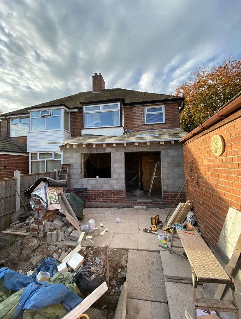 The shell of the extension ready for windows and doors to be added