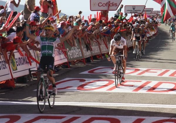Marcos Garcia (Caja Rural) crossed the line in fourth but thought he'd won the stage