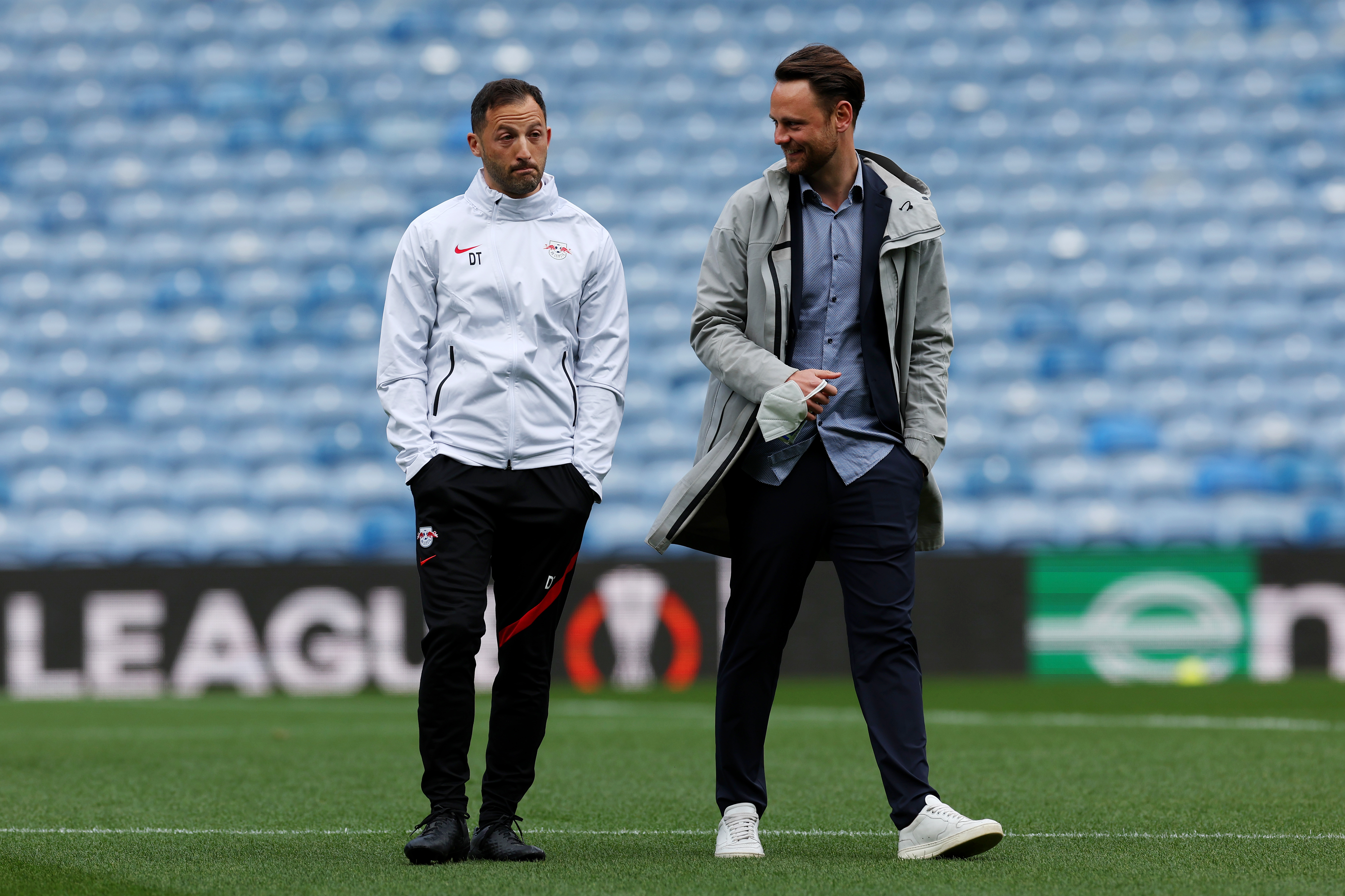 Christopher Vivell (R) during his time as RB Leipzig's technical director
