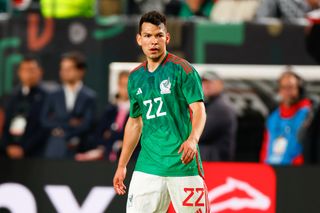 Hirving Lozano in action for Mexico against Germany in October 2023.