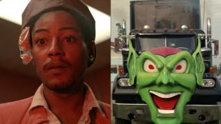 Giancarlo Esposito and Green Goblin truck side by side in Maximum Overdrive