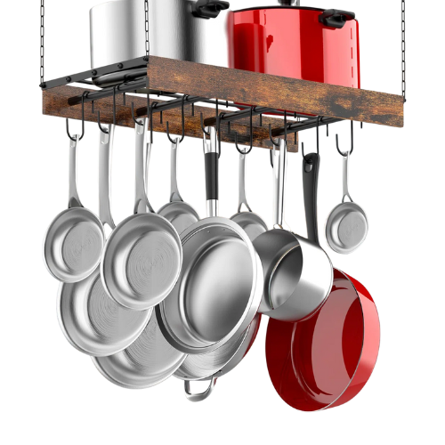 Borough Wharf Wood, Iron Pot Rack | Wayfair.co.uk