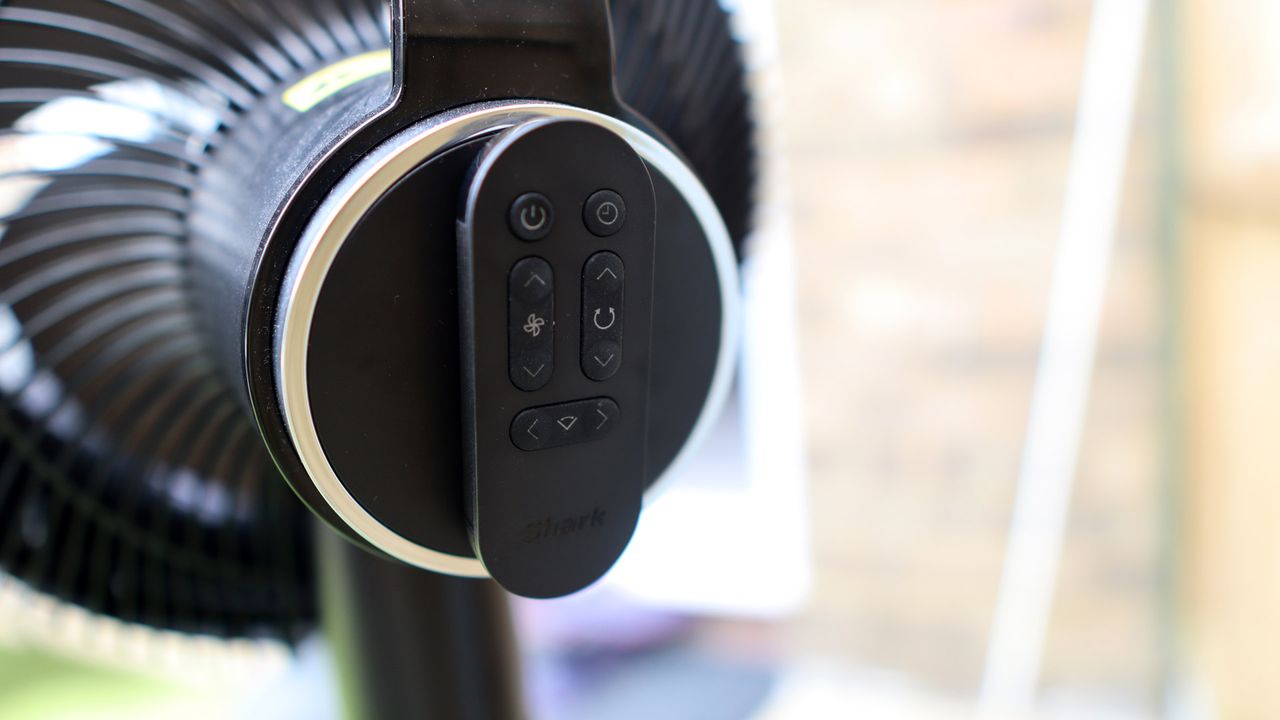Remote control attached to the Shark FlexBreeze Portable Fan