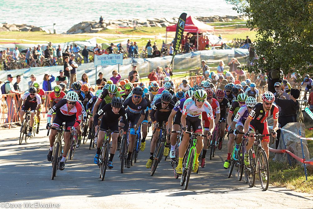 Dan Timmerman (Stans NoTubes) and Curtis White (Cannondale) lead at the start of the Elite Men&rsquo;s race