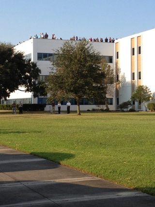 Crowd Awaits Endeavour at Stennis Space Center