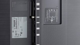 The ports on the rear side of the Samsung TU7100
