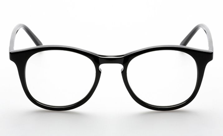 Black framed glasses