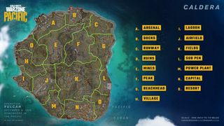 cod warzone pacific caldera location list