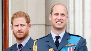 london, united kingdom july 10 embargoed for publication in uk newspapers until 24 hours after create date and time prince harry, duke of sussex and prince william, duke of cambridge watch a flypast to mark the centenary of the royal air force from the balcony of buckingham palace on july 10, 2018 in london, england the 100th birthday of the raf, which was founded on on 1 april 1918, was marked with a centenary parade with the presentation of a new queens colour and flypast of 100 aircraft over buckingham palace photo by max mumbyindigogetty images