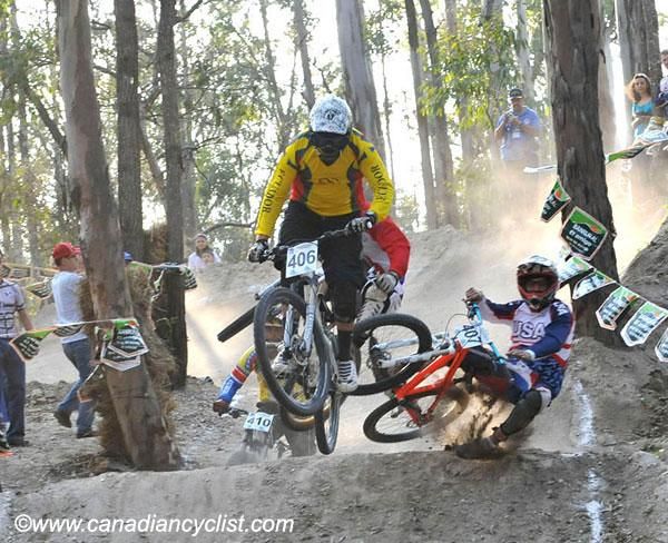 American Shawn Neer starts to go down