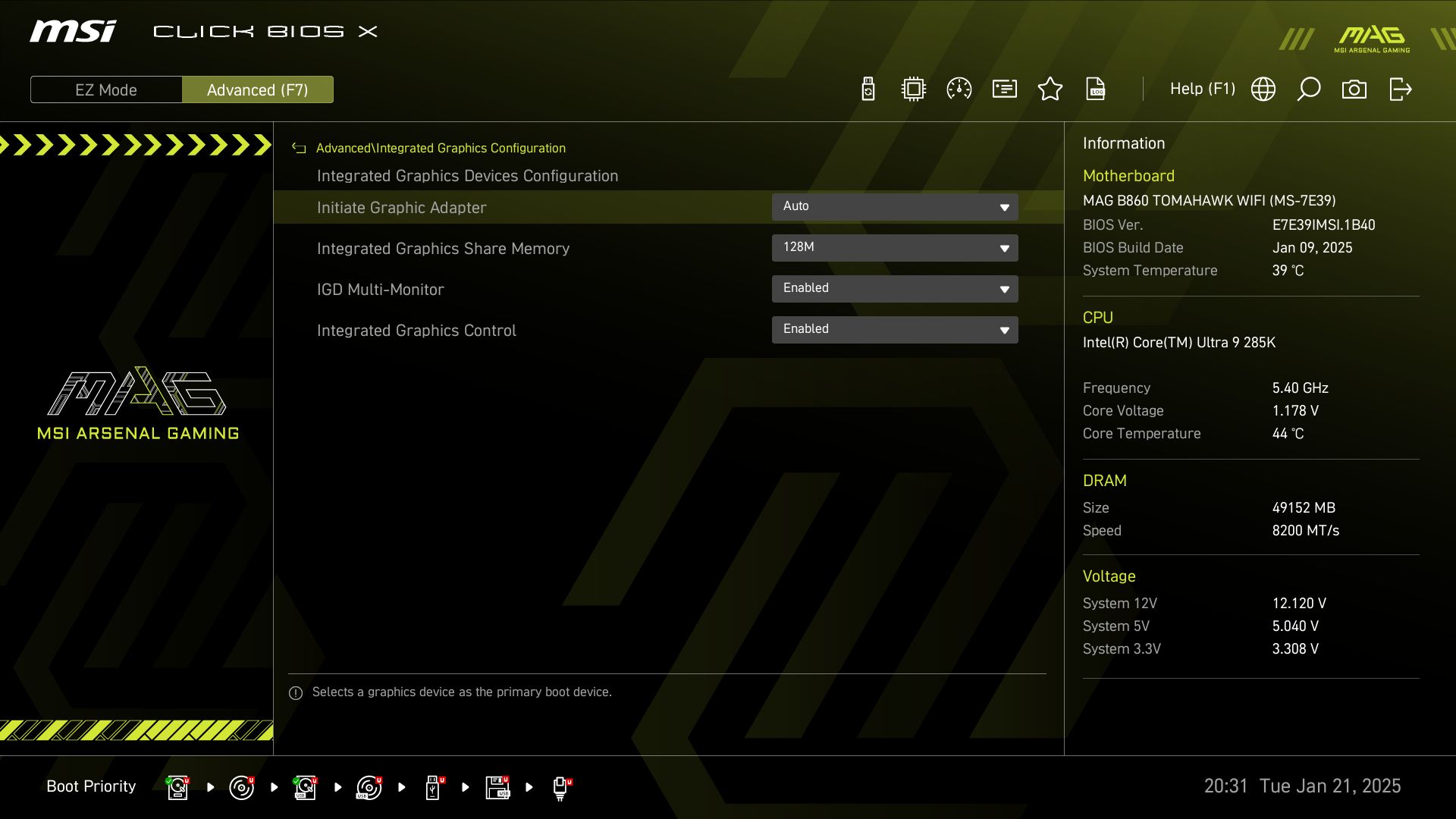 MSI MAG B860 Tomahawk Wifi