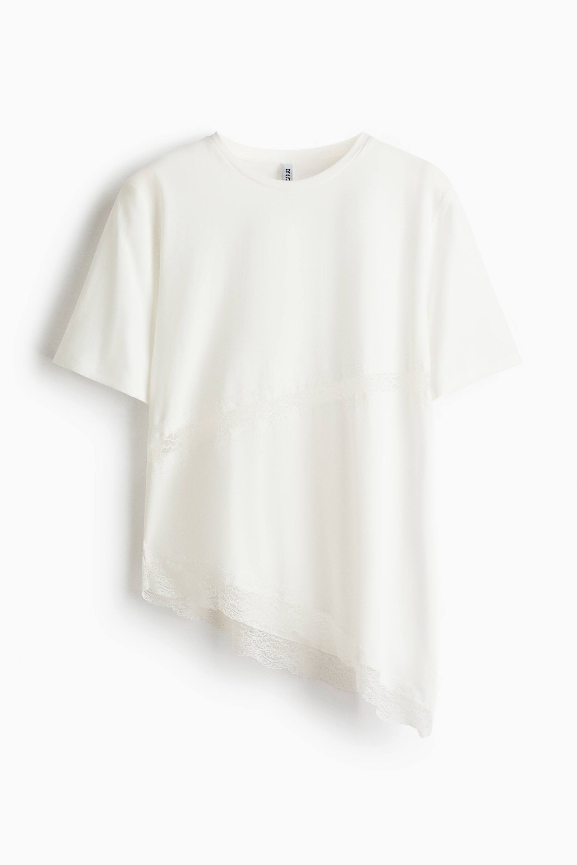 h&m, Lace-Trimmed T-Shirt