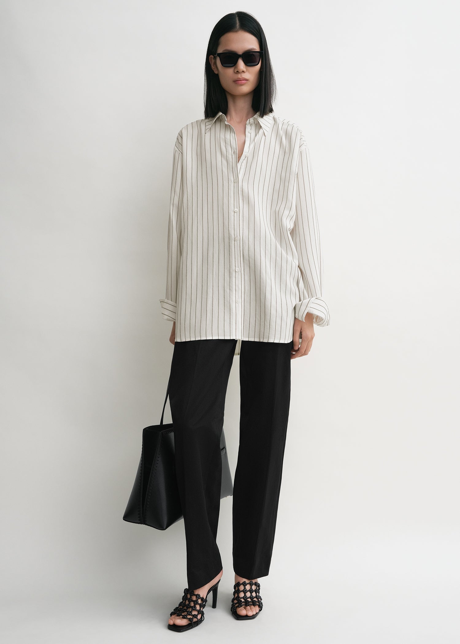 Classic striped shirt white/oyster