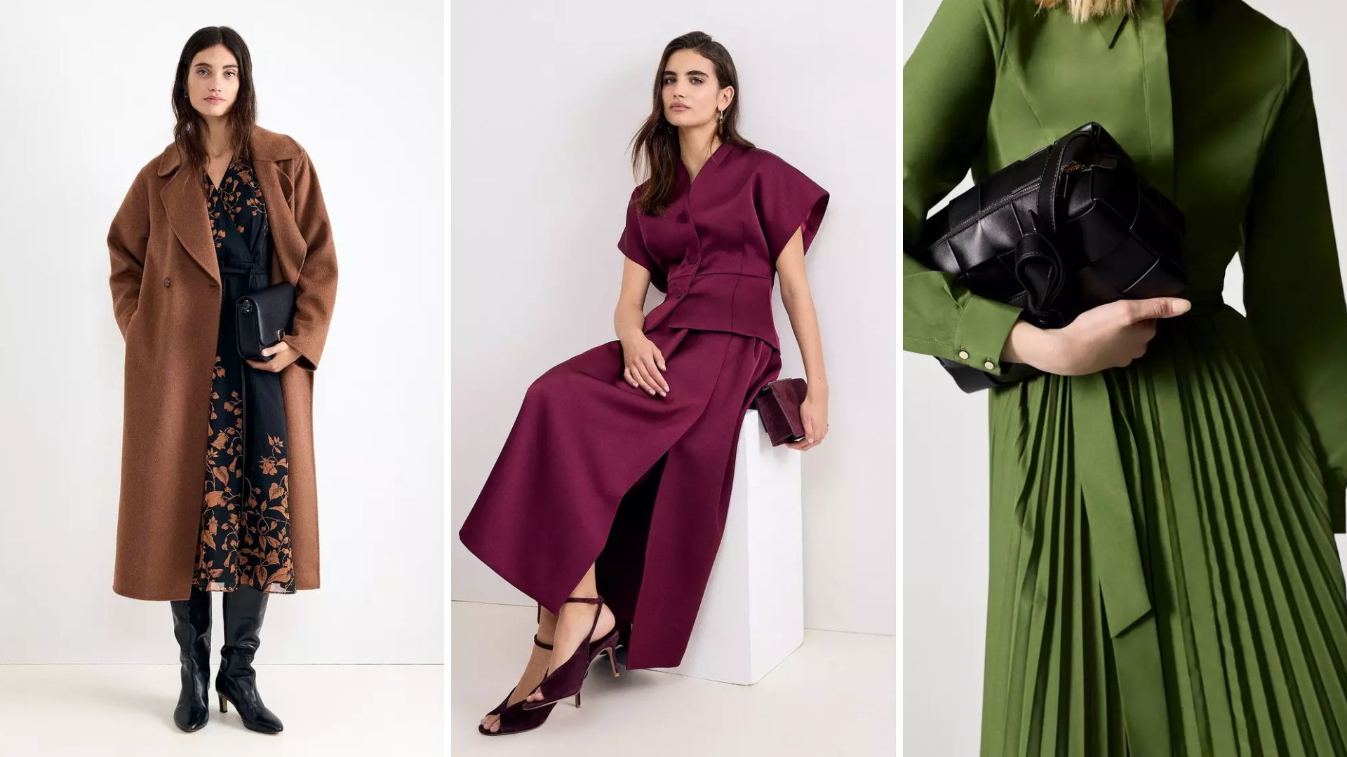 Three models wearing Phase Eight autumn collection