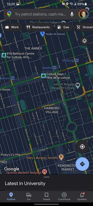 Dark Mode Google Maps Enabled