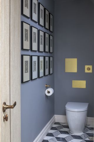 bathroom with gallery wall by Kitesgrove