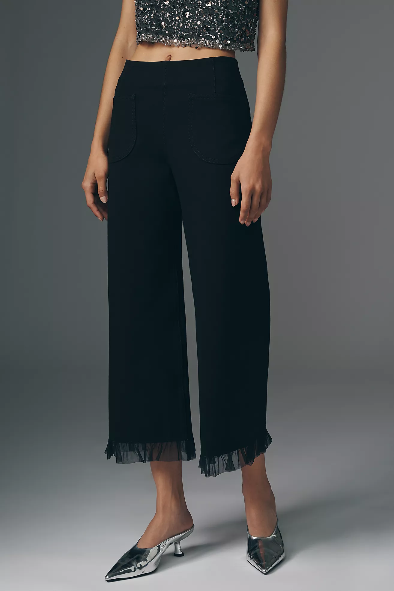 The Colette Tulle Ruffle Crop Party Pants by Maeve
