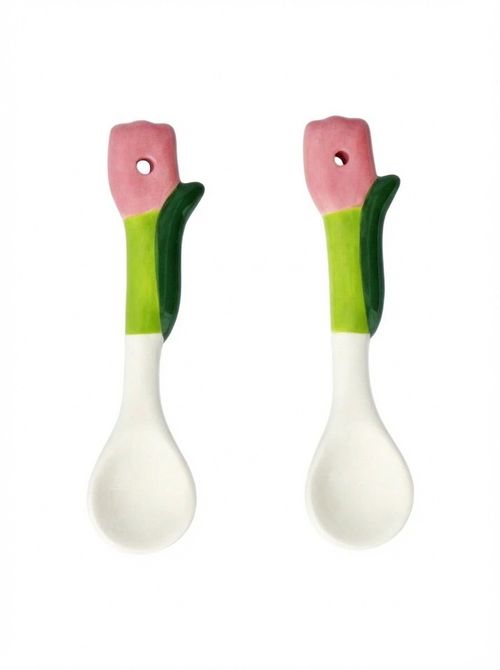 Tulip Shaped Ceramic Spoons