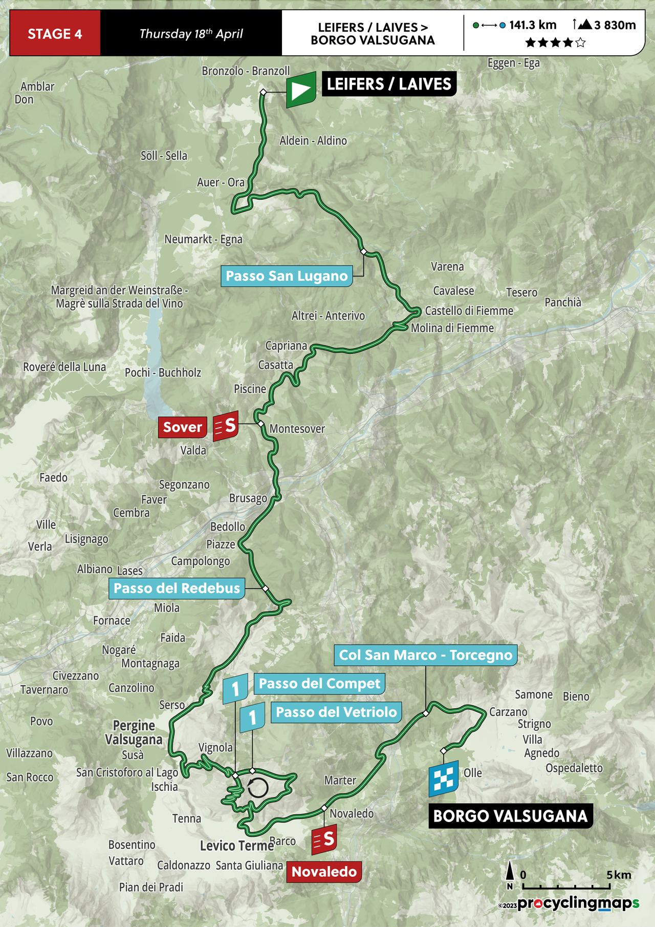 Maps and profiles for the 2024 Tour of the Alps