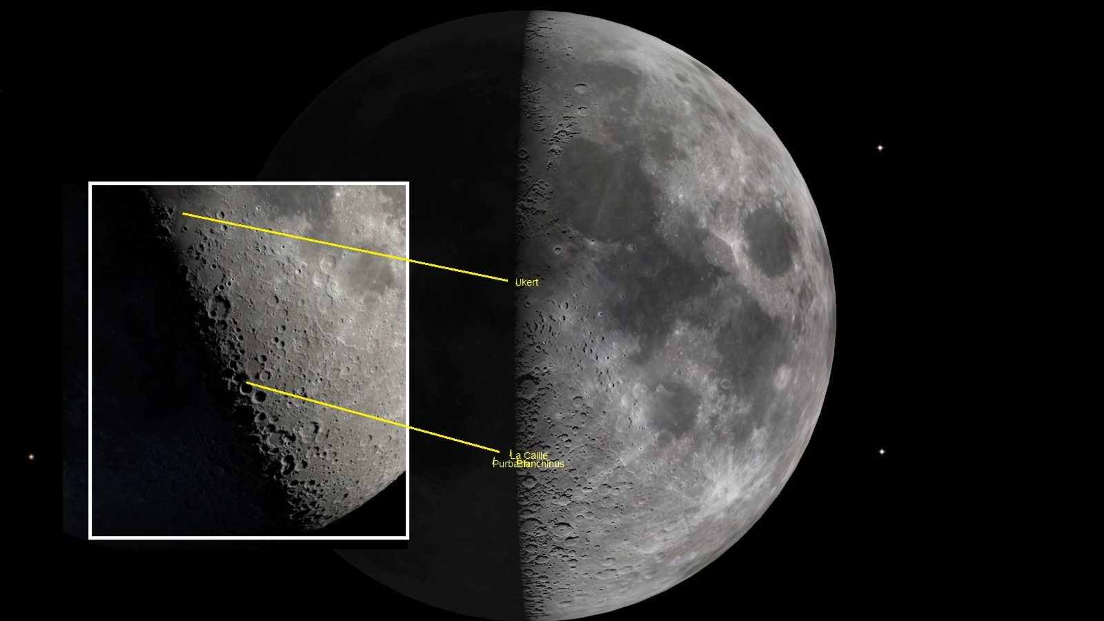 A photo of a half full moon