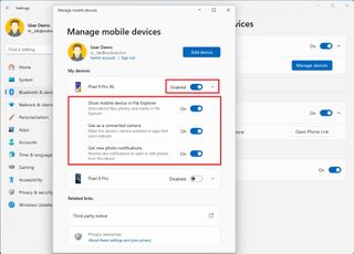 Mange mobile devices features