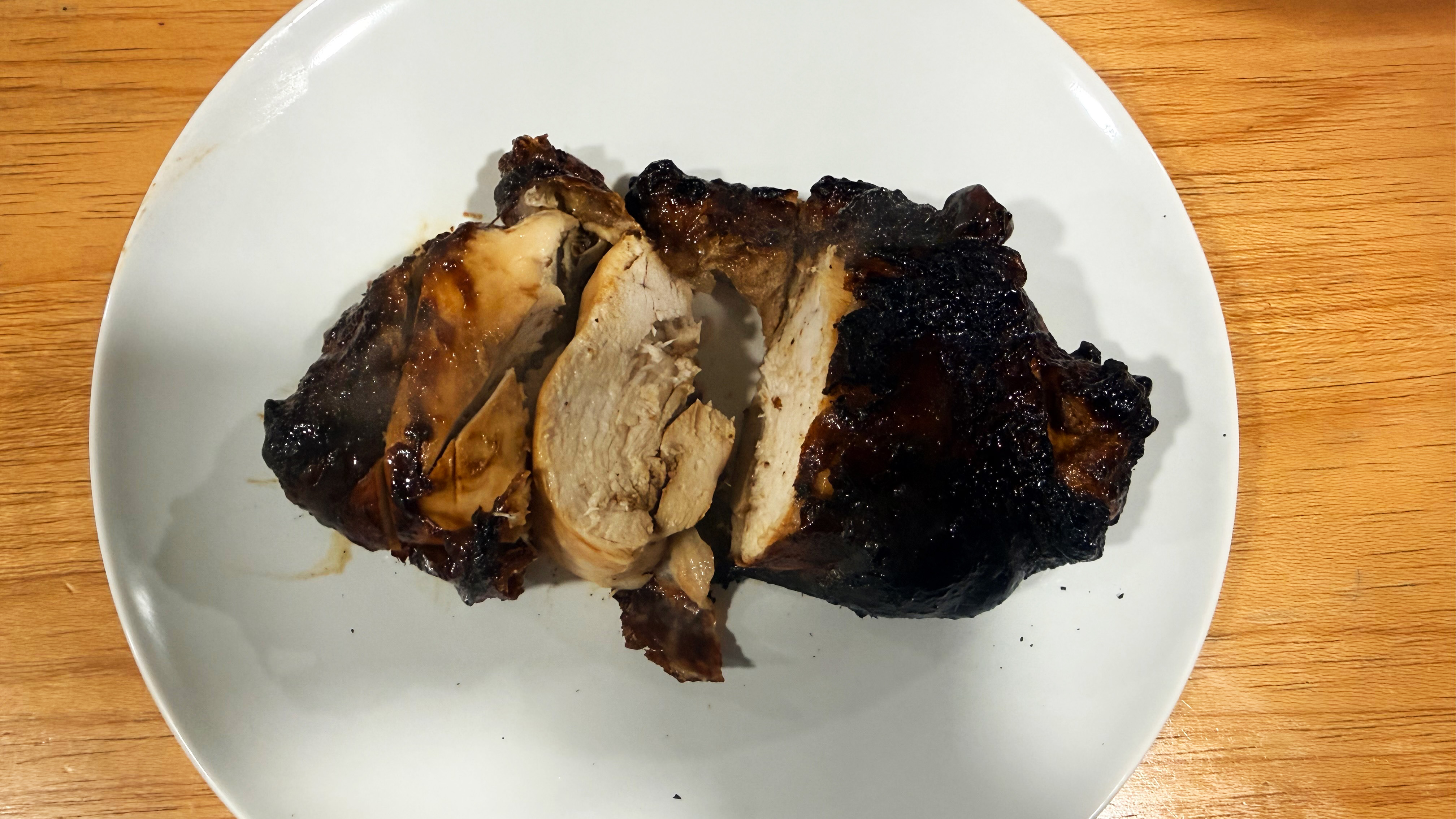 photograph of food cooked in the kismile roasti glass bowl air fryer
