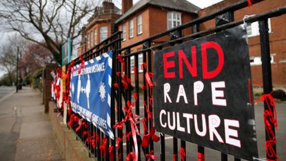 Rape culture scandal placards