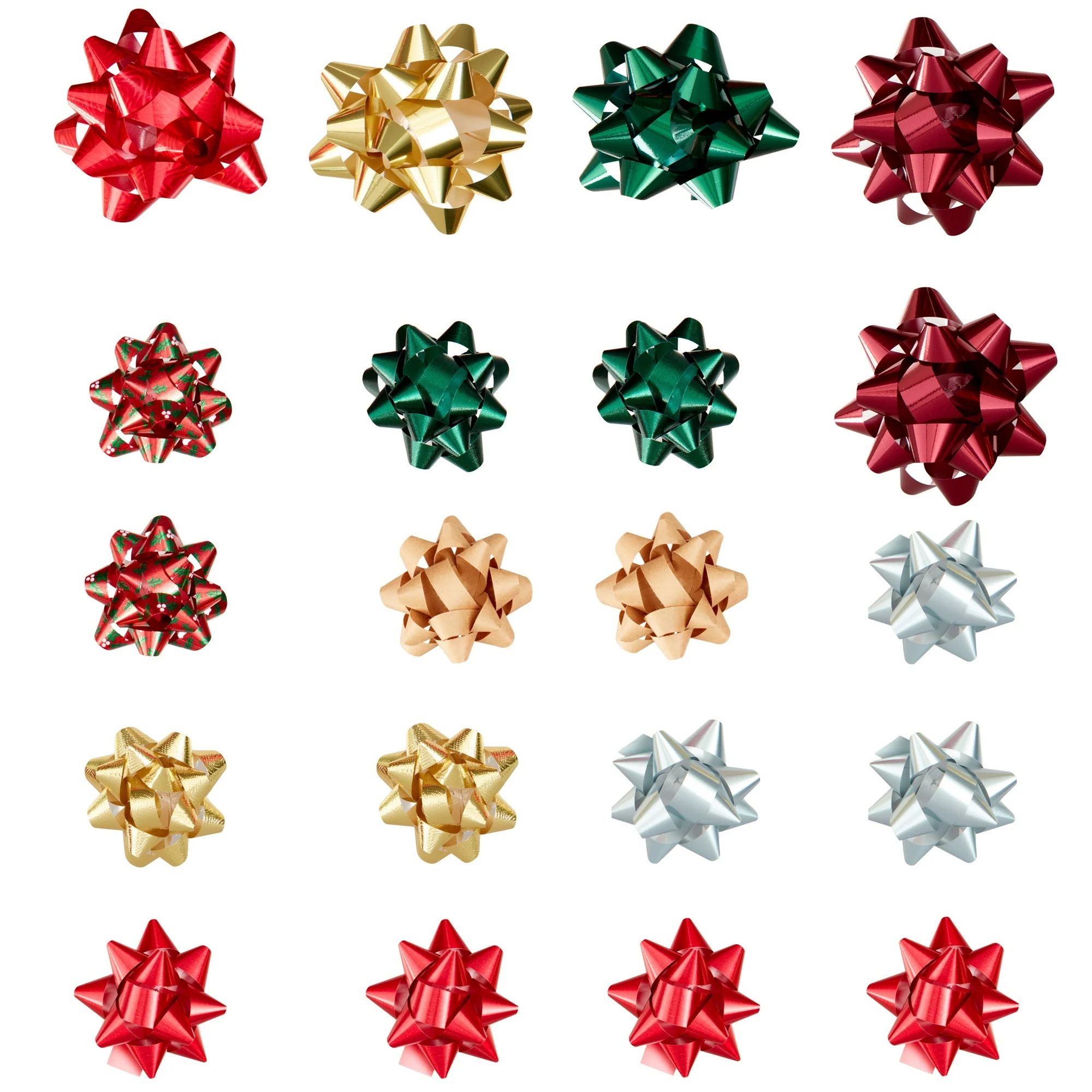 Multicolor Heritage Holiday Christmas Assorted Gift Bows Bag, 20 Count, by Holiday Time