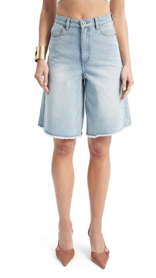 Bardot Blue Bardot Blue Forte Long Denim Shorts