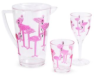 plastic with jug and glasses
