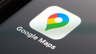 google maps logo on a phone screen