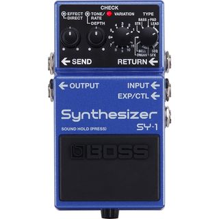 A Boss SY-1 Synthesizer guitar pedal