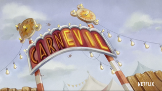 The Carnevil sign in The Cuphead Show