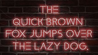 the quick brown fox jumps over the lazy dog in neon lighting