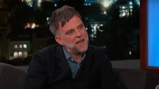 Paul Thomas Anderson talking during an appearance on Jimmy Kimmel Live