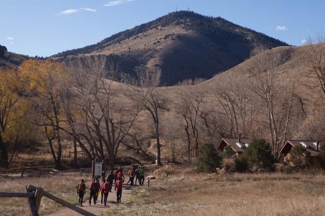 Garmin-Sharp riders and staff broke into smaller groups for the wilderness team building exercises at their Boulder mini-camp