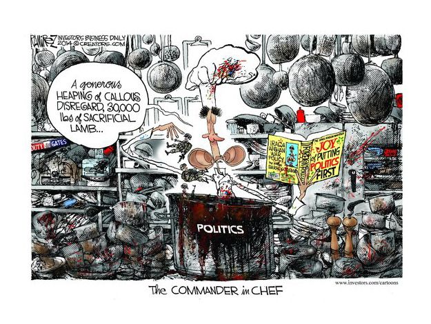 Obama cartoon Robert Gates Barack Obama