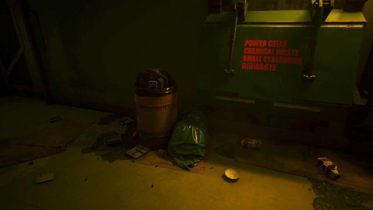 Cyberpunk 2077 Nibbles bowl and trash can