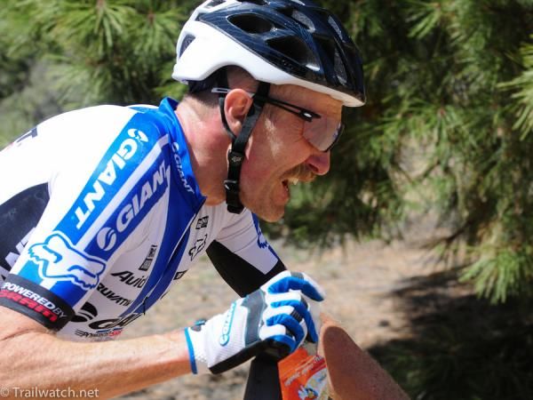 Carl Decker (Team Giant) fueling up for the last ten miles