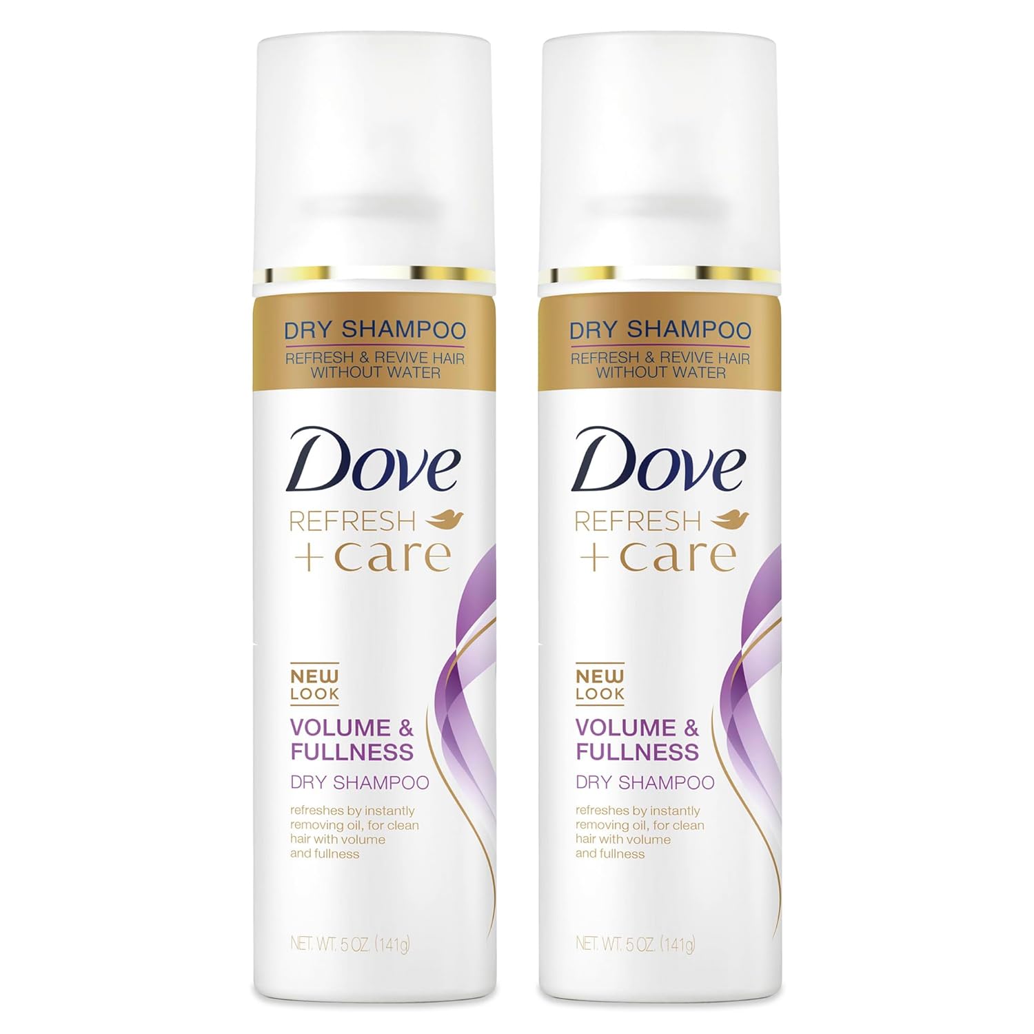 Dove Dry Shampoo Spray, Volume &amp;amp; Fullness, Absorbs Oil to Refresh Hair Without Washing, 5 Oz (2-Pack)