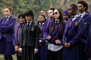 Wednesday on Netflix, sees Wednesday Addams running riot at a new school.