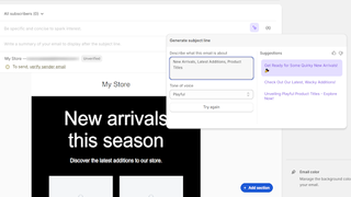 screenshot of Shopify AI tools in use