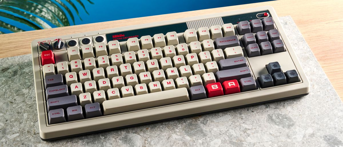 An 8BitDo Retro Mechanical Keyboard (N Edition) that&#039;s wireless and hot-swappable