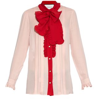 Gucci Pussy Bow silk crepe Blouse 
